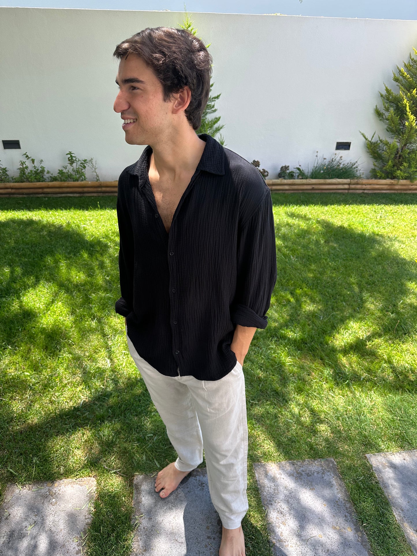 Lightweight Cotton Shirt Black