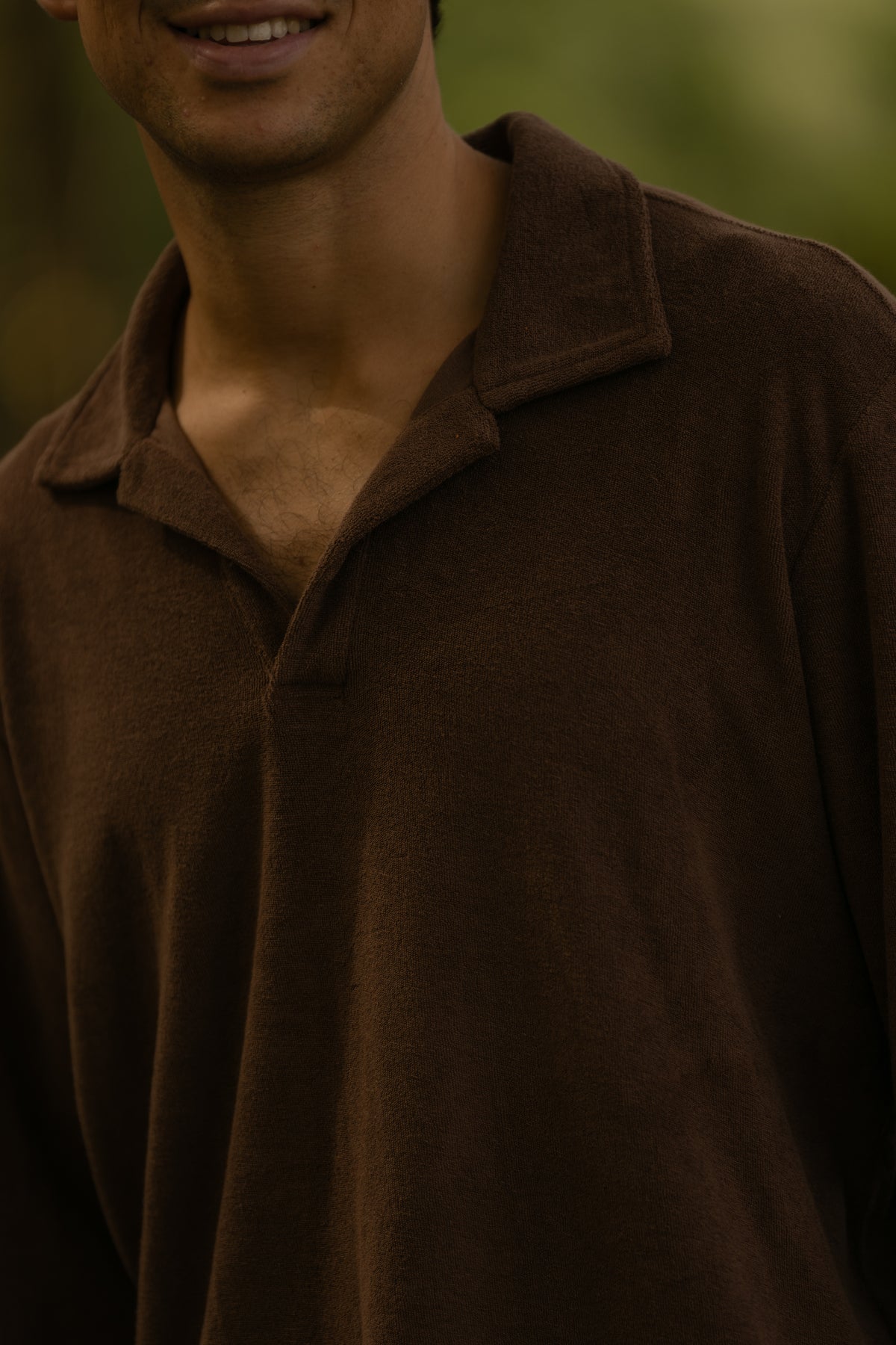 Longsleeve Terry Polo Brown
