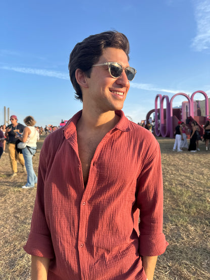 Lightweight Cotton Shirt Bordeaux