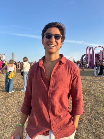 Lightweight Cotton Shirt Bordeaux