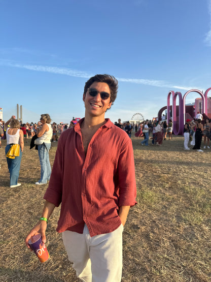 Lightweight Cotton Shirt Bordeaux