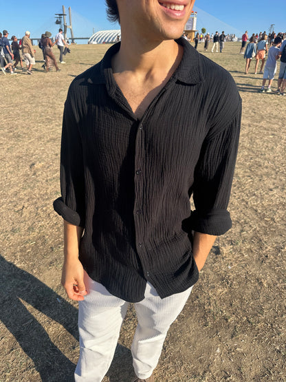 Lightweight Cotton Shirt Black