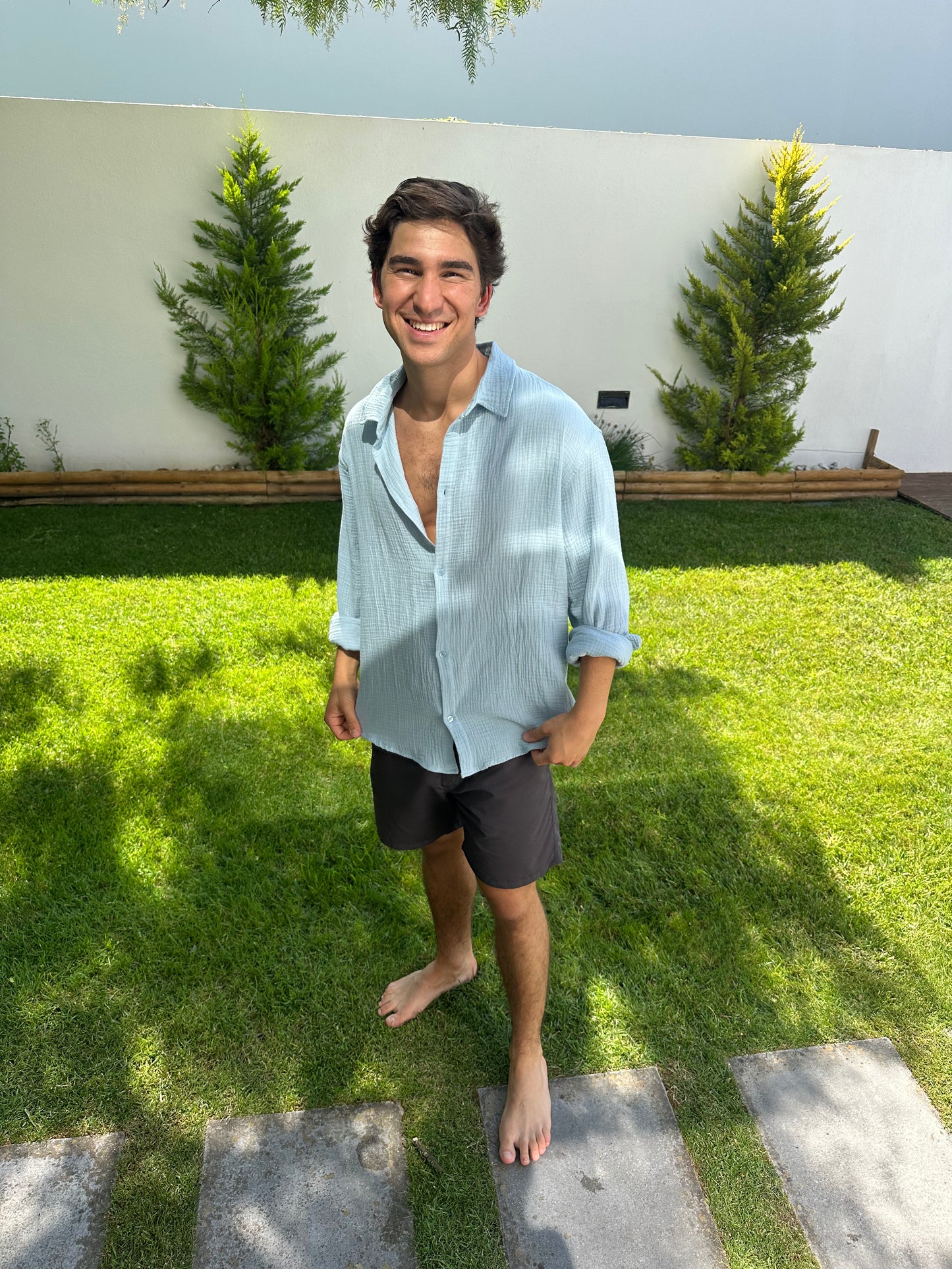 Lightweight Cotton Shirt Light Blue