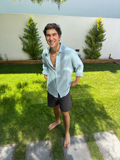 Lightweight Cotton Shirt Light Blue