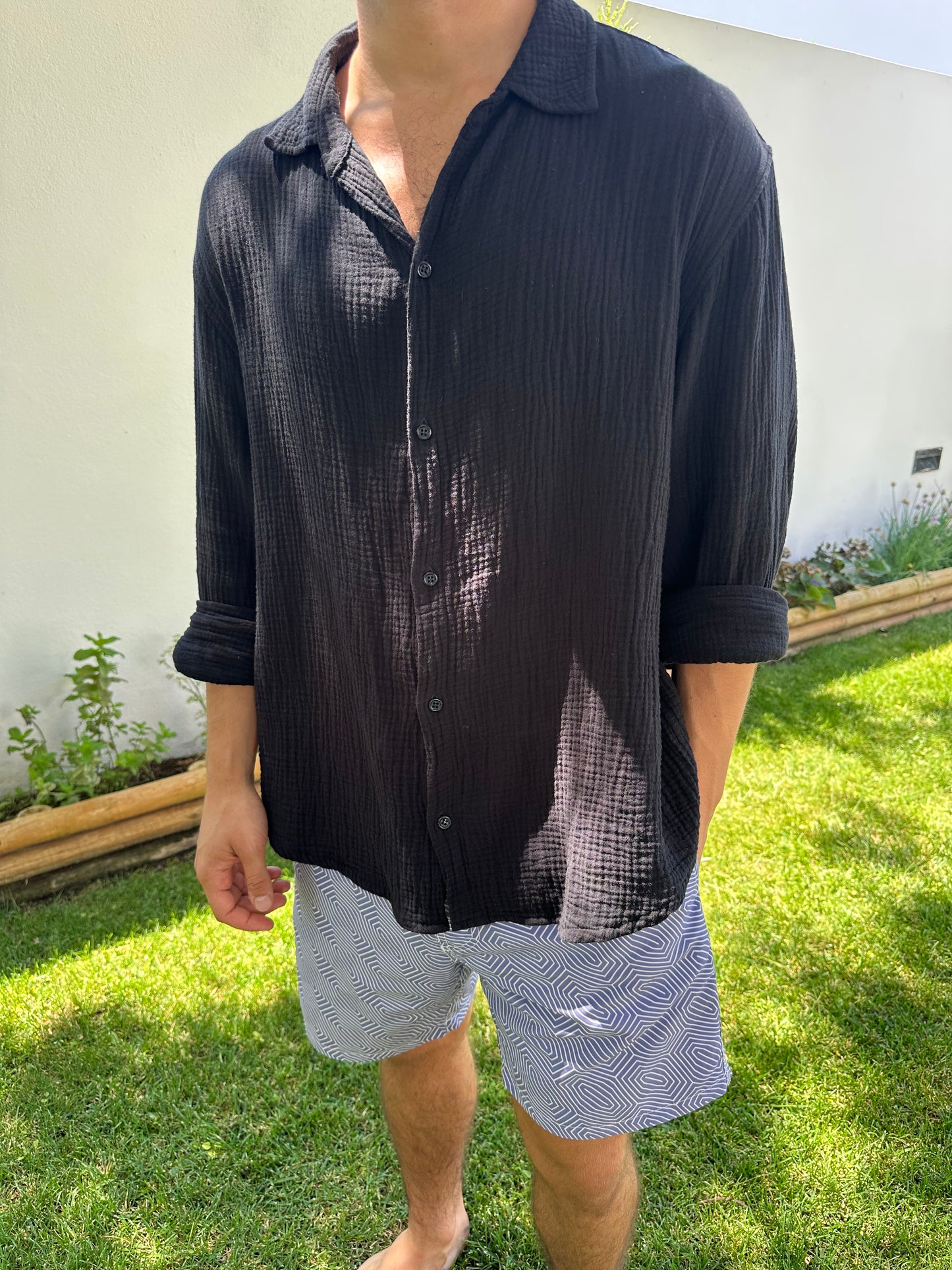 Lightweight Cotton Shirt Black