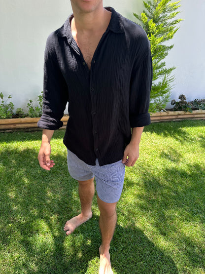 Lightweight Cotton Shirt Black