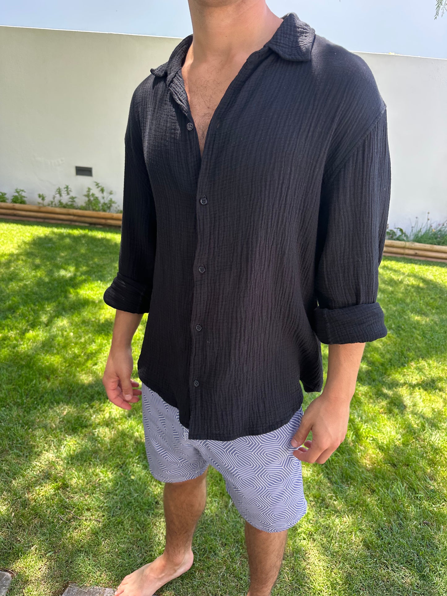 Lightweight Cotton Shirt Black