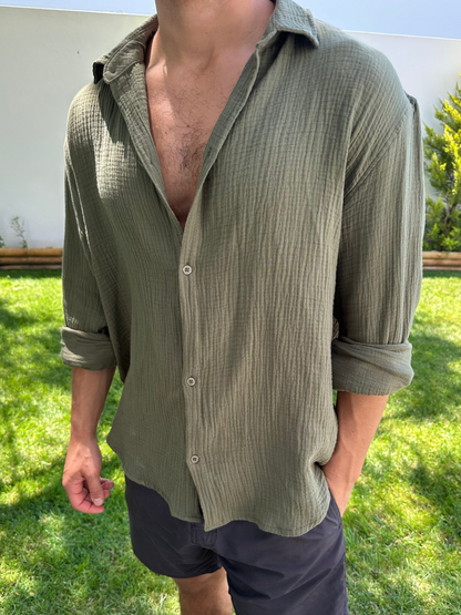 Lightweight Cotton Shirt Kaki