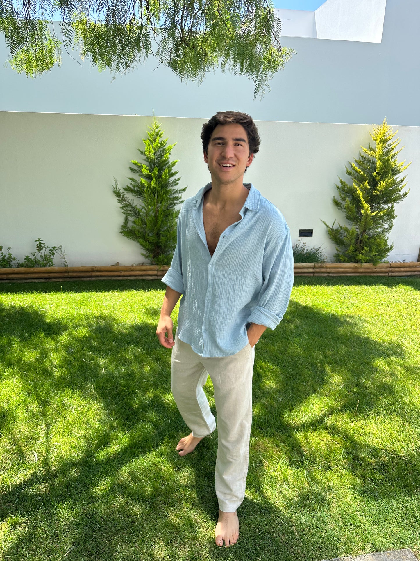 Lightweight Cotton Shirt Light Blue