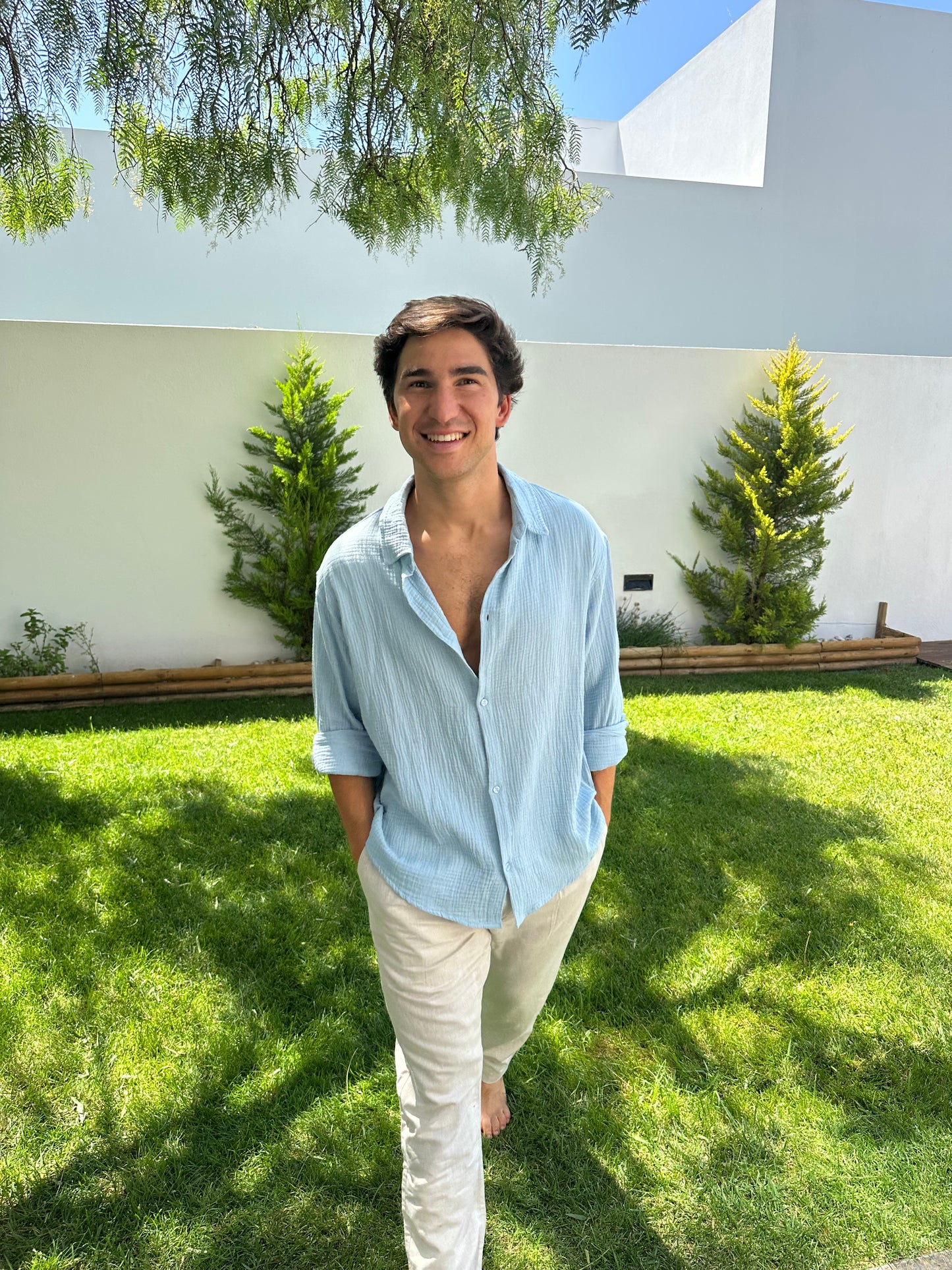 Lightweight Cotton Shirt Light Blue