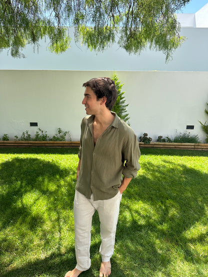 Lightweight Cotton Shirt Kaki