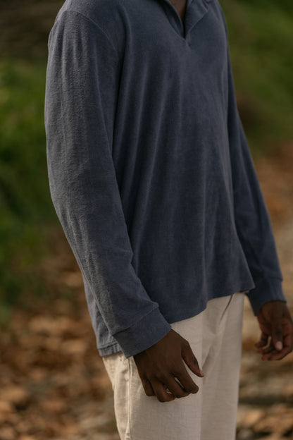 Longsleeve Terry Polo Essential Blue