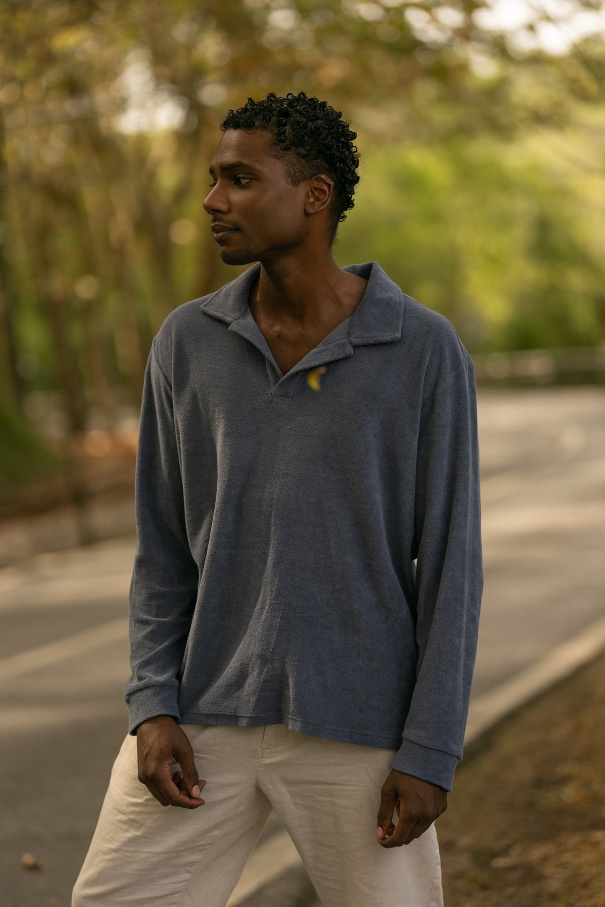 Longsleeve Terry Polo Essential Blue
