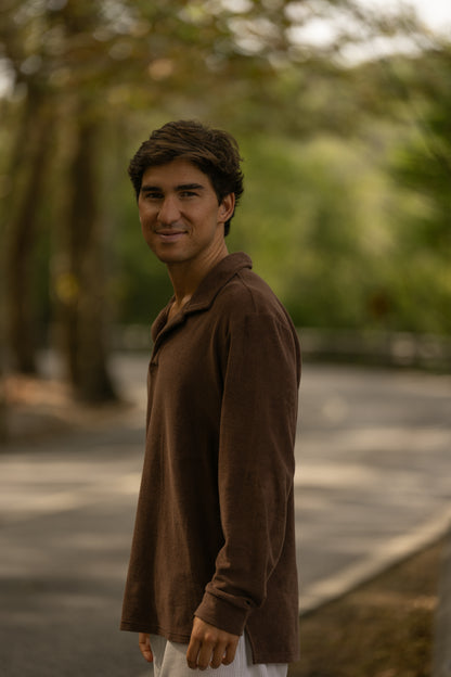 Longsleeve Terry Polo Brown