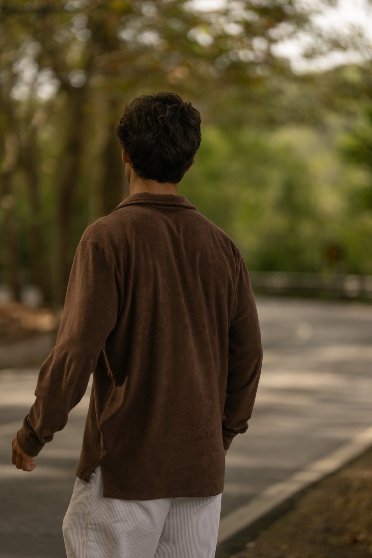 Longsleeve Terry Polo Brown
