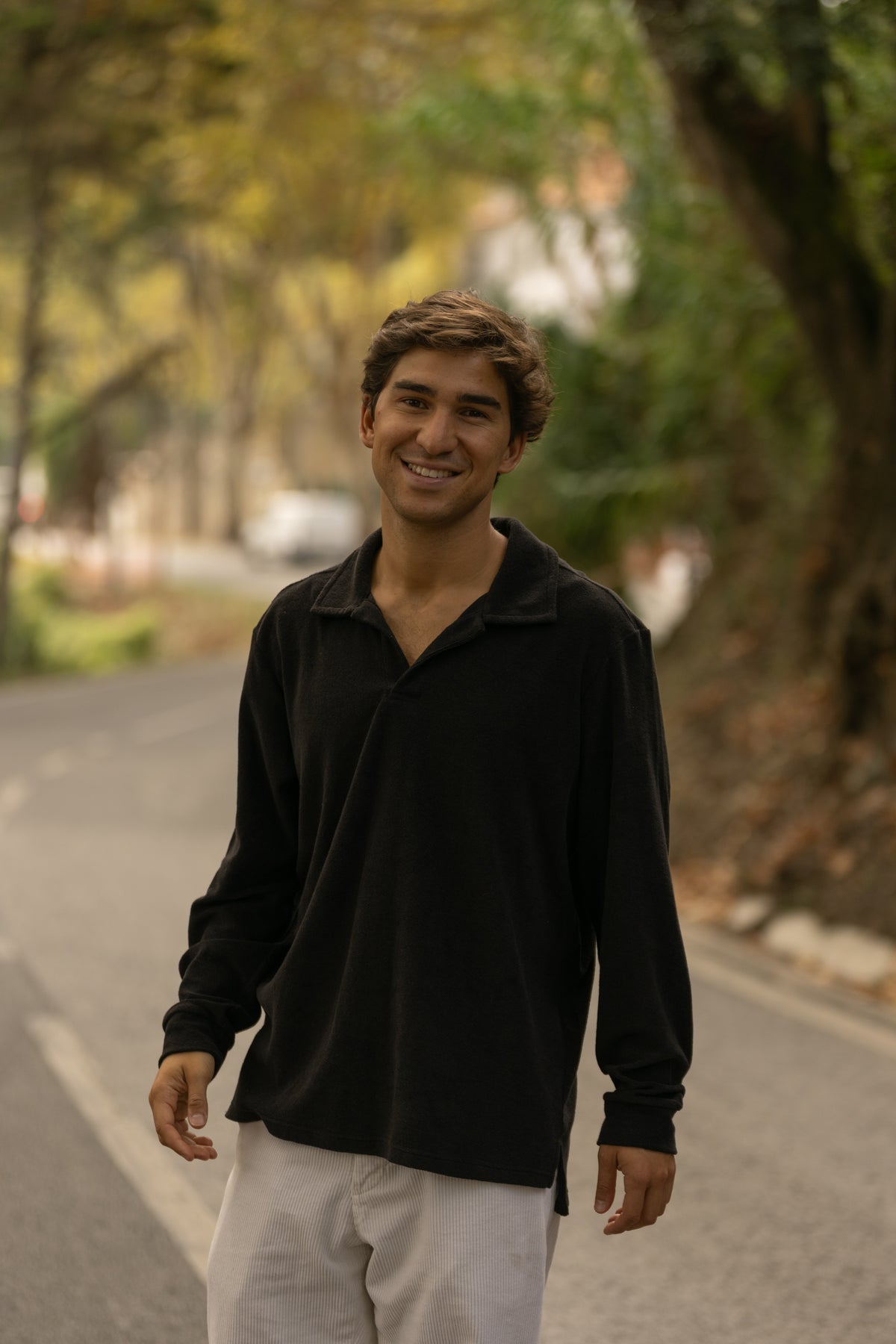 Longsleeve Terry Polo Essential Black