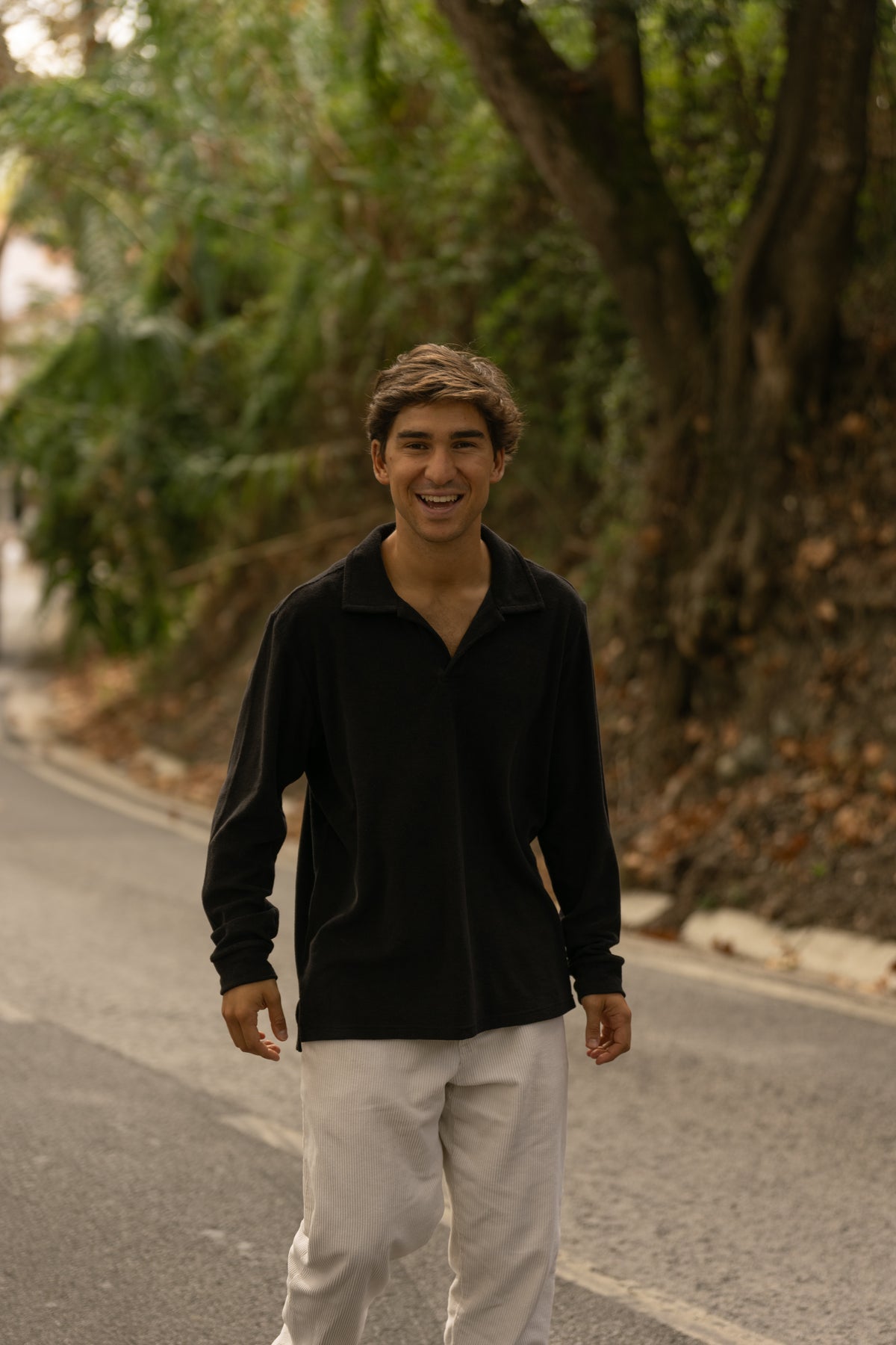 Longsleeve Terry Polo Essential Black