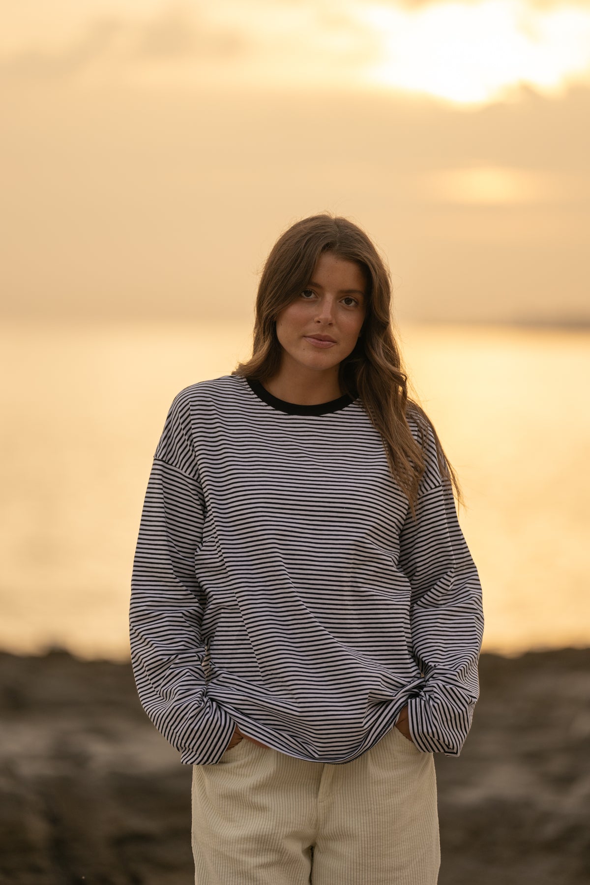 Longsleeve riscas Pretas