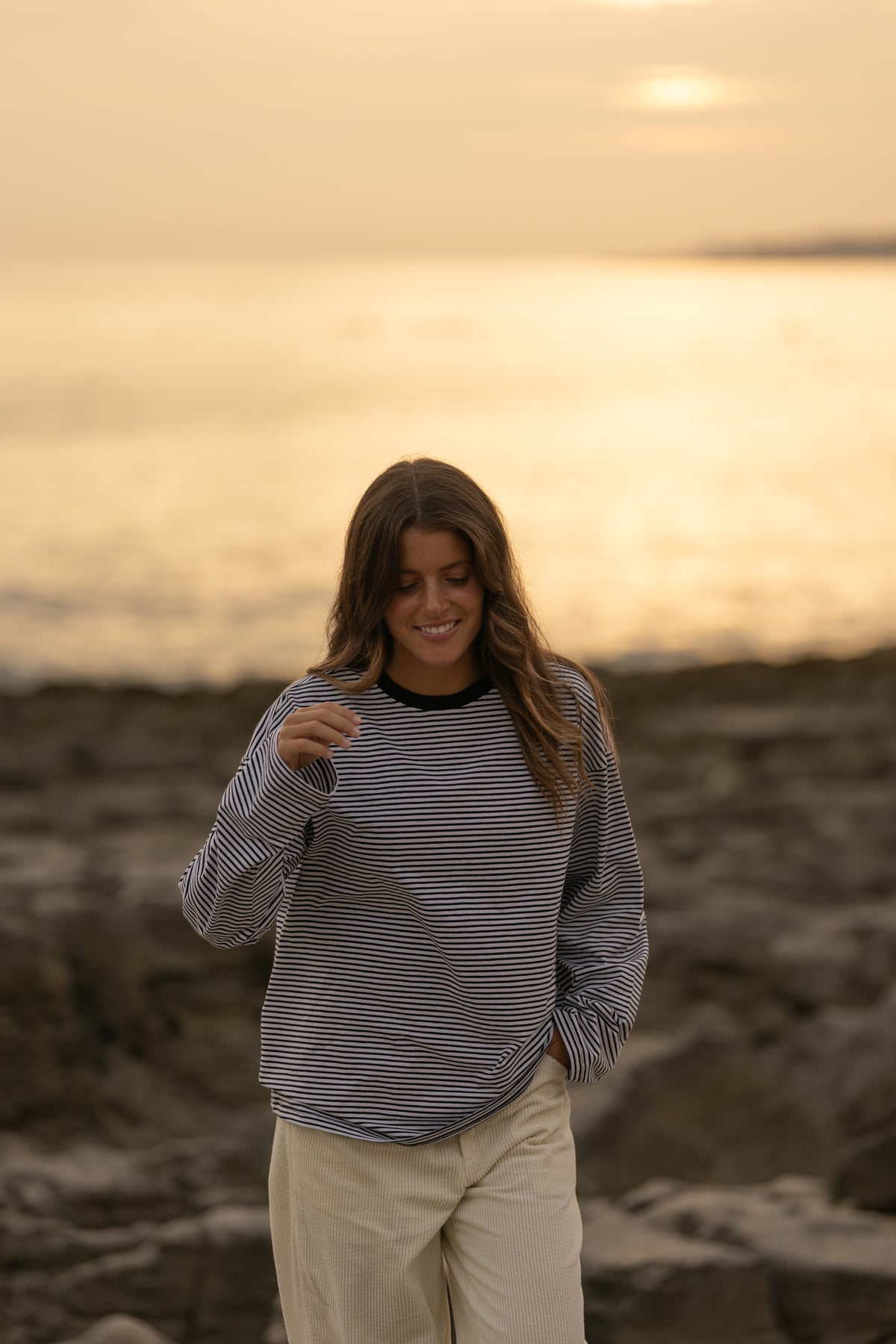 Longsleeve riscas Pretas